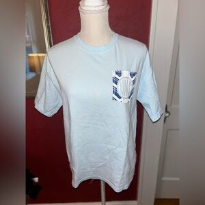 Comfort Colors Sky Blue UNC Pocket Womens Tee size medium